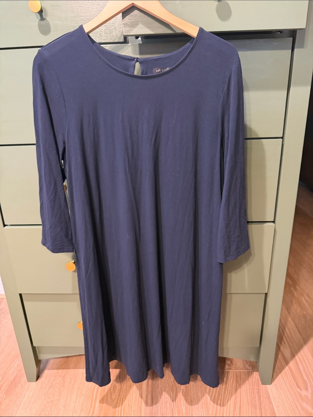 J. Jill Navy Midi A-Line Dress